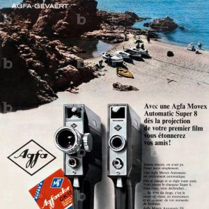 French advertisement for Agfa Movex automatic super 8 cameras 1967